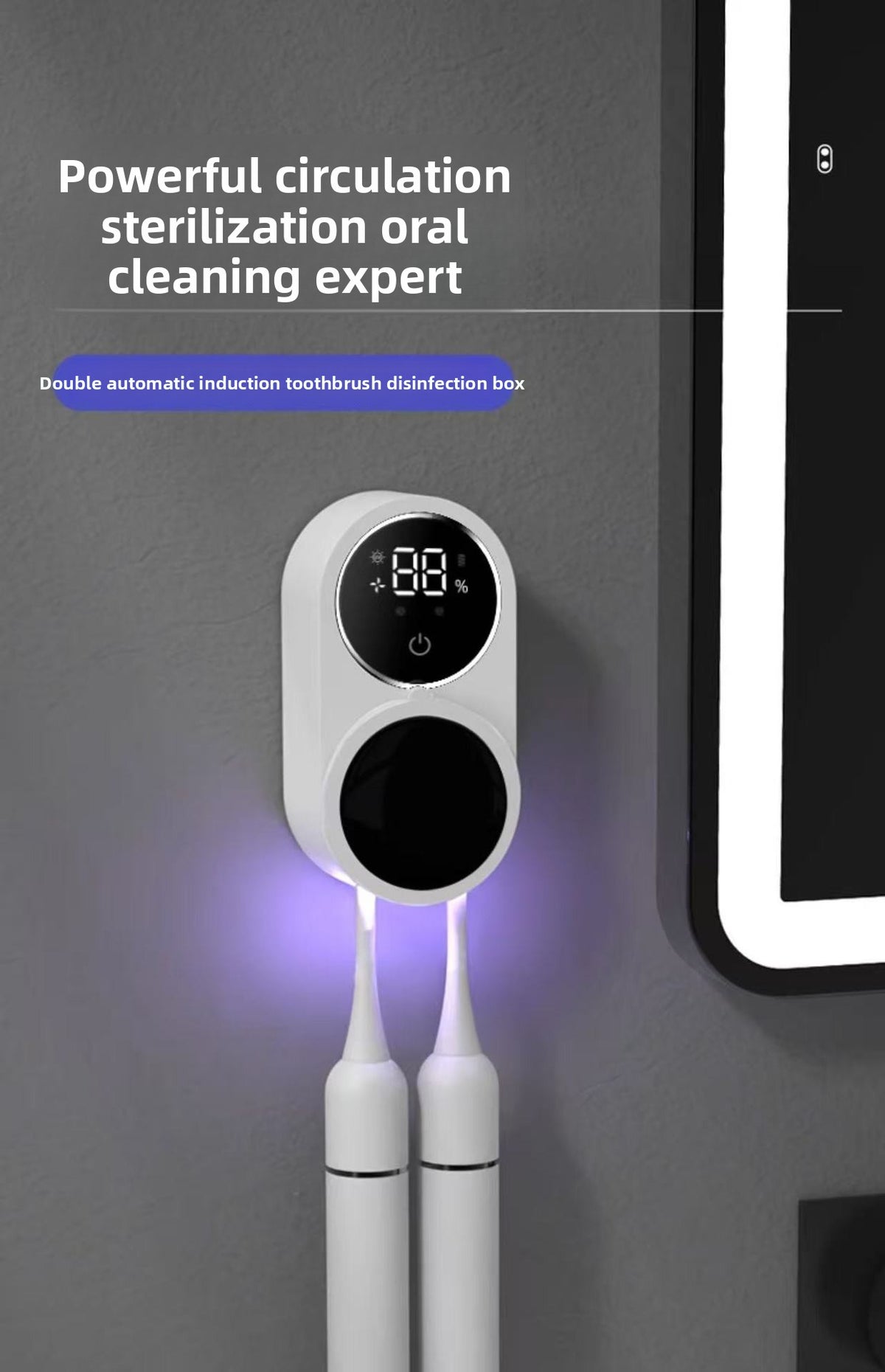 UV Toothbrush Sterilizer – Wall-Mounted & USB Rechargeable