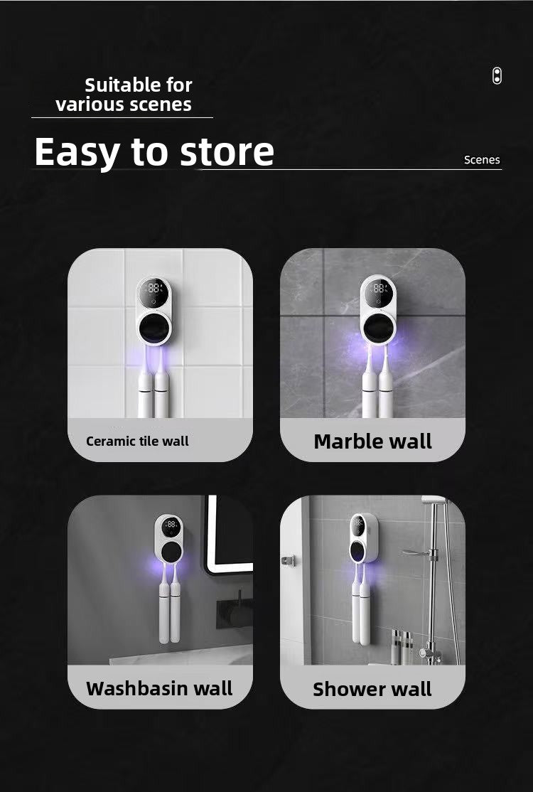 UV Toothbrush Sterilizer – Wall-Mounted & USB Rechargeable
